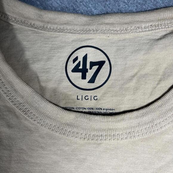 NWT New England Patriots Men’s Large '47 Brand Dusted Khaki T-Shirt NFL Apparel - Picture 4 of 9